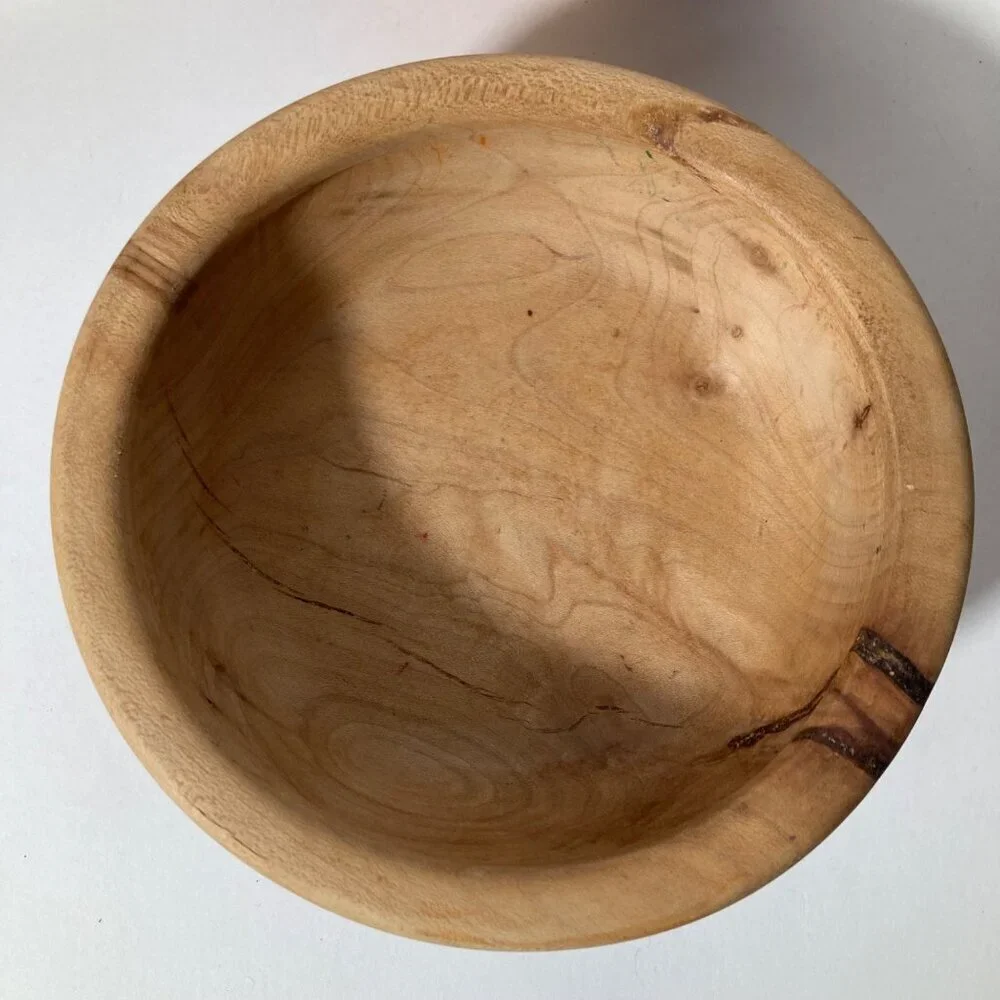 3 Handmade Wood Bowls Spalted Sugarberry Cedar Maple 5 -‎ 6